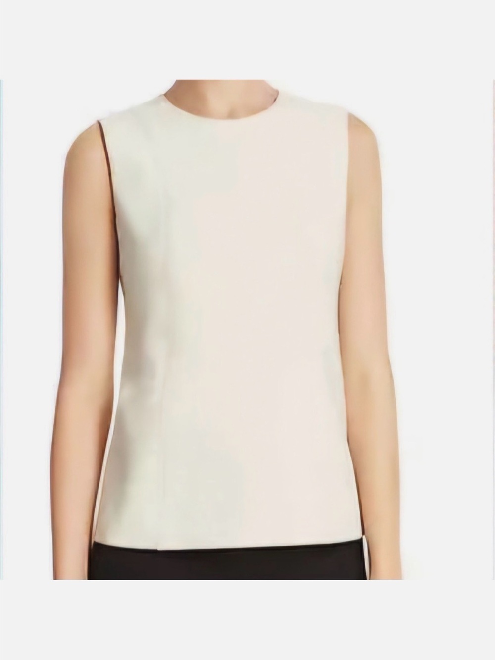 Theory Cream Sleeveless Crewneck Tank Shell